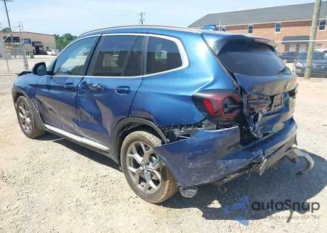 2022 BMW X3 xDrive30I z USA, uszkodzony, nr VIN WBX57DP06NN125595